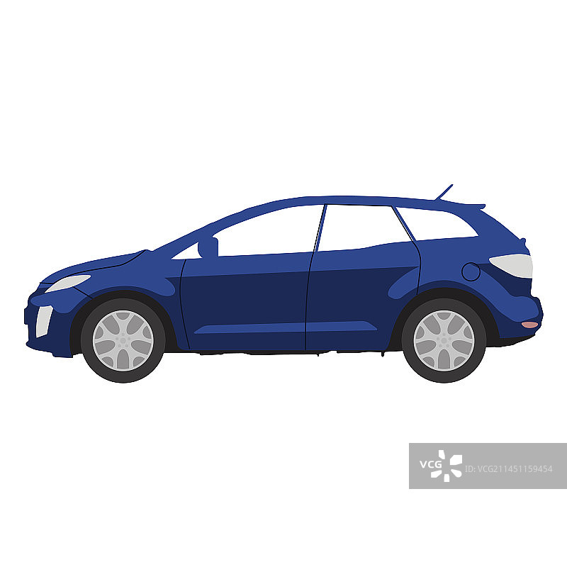 蓝色掀背车图片素材