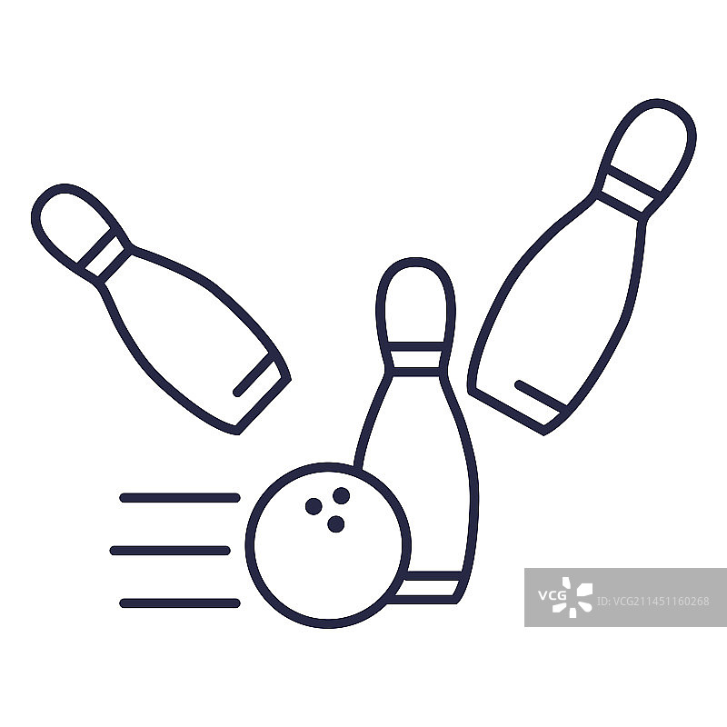 保龄球击打球瓶图标图片素材