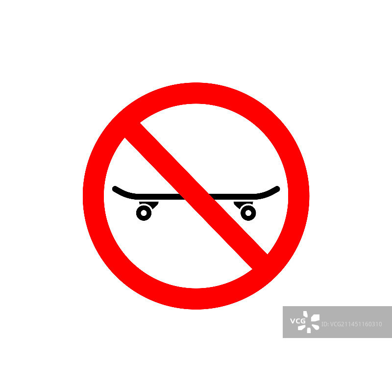禁止滑板标志图片素材