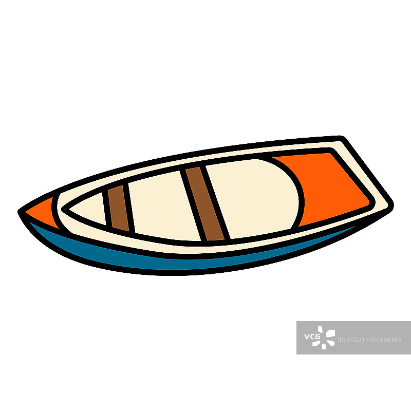 彩色小船笔触图片素材