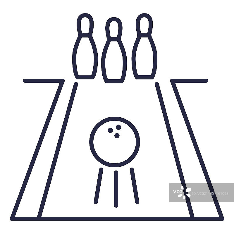 球道上的保龄球图标图片素材