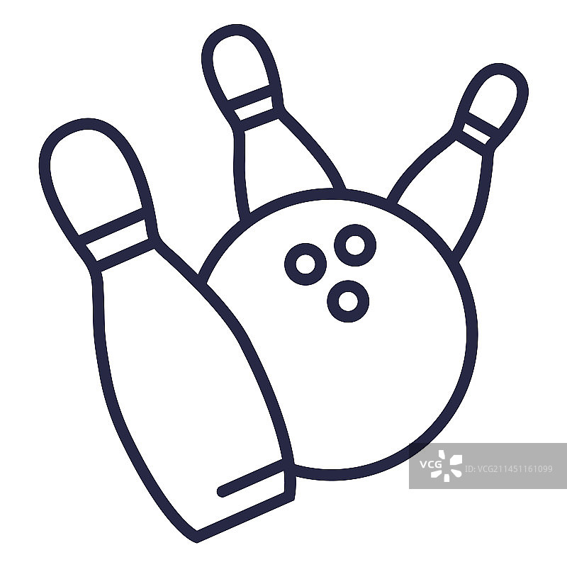 保龄球撞击球瓶图标图片素材