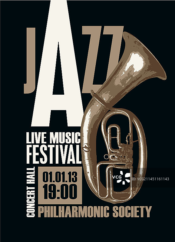 现场爵士音乐节复古海报图片素材