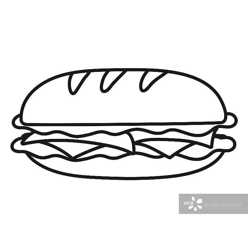 面包三明治笔画图片素材