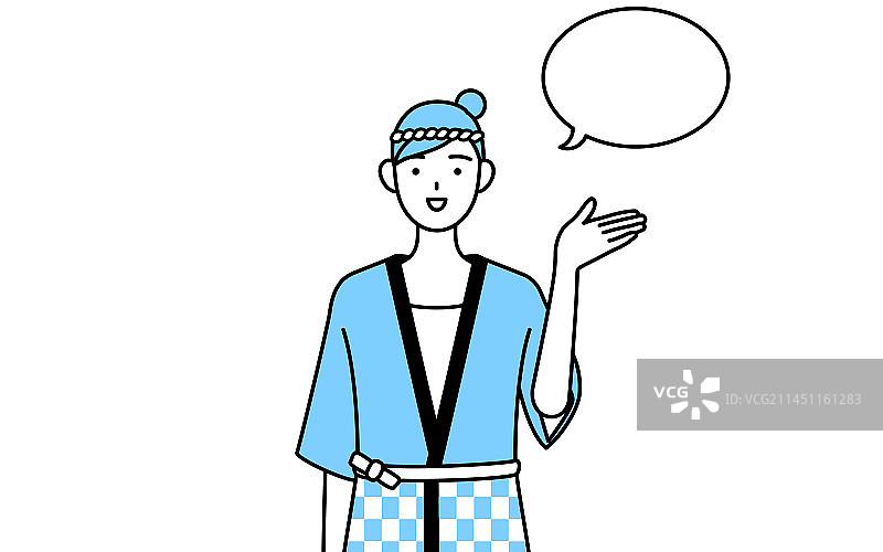 穿着日式夏日祭典和服的女人图片素材