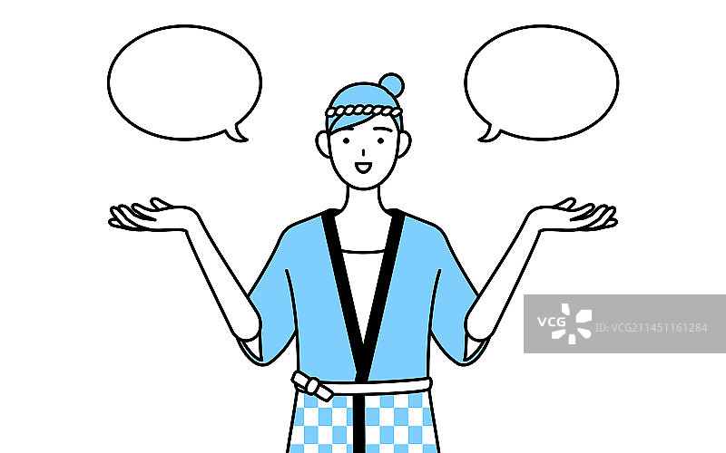 穿着日式夏日祭典和服的女人图片素材