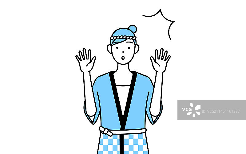 穿着日式夏日祭典和服的女人图片素材