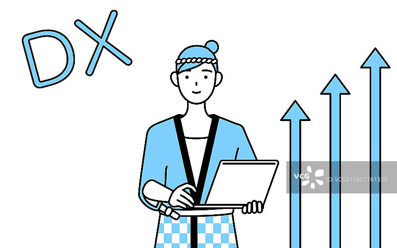 穿着日式外褂的女人照片图片素材