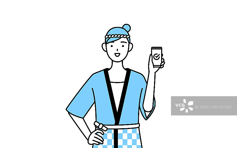 穿着日式夏日祭典和服的女人图片素材