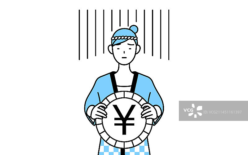 穿着日式外褂参加夏日祭的女人图片素材