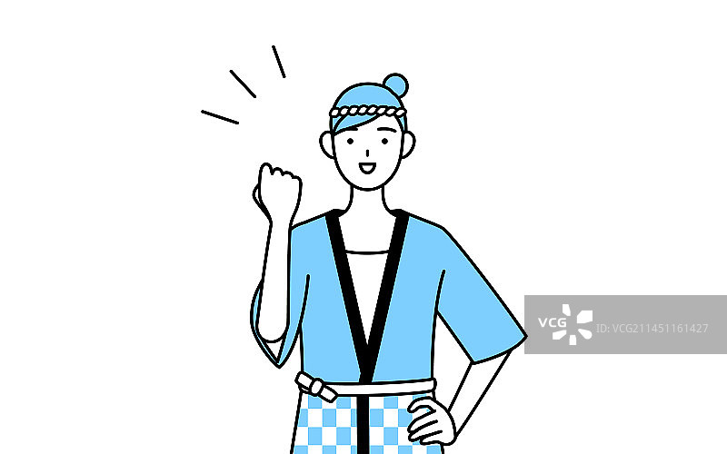 穿着日式夏日祭典和服的女人图片素材