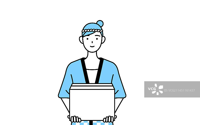 穿着日式夏日祭典和服的女人图片素材