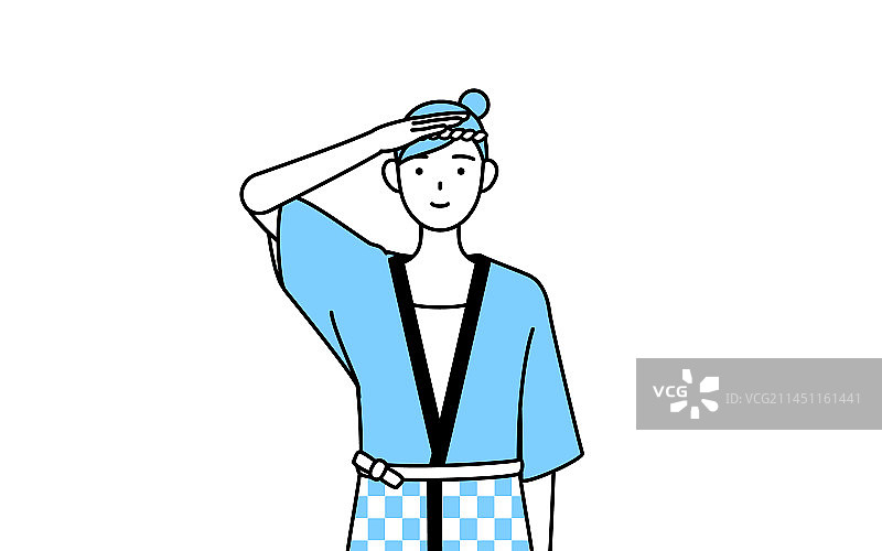 穿着日式夏日祭典和服的女人图片素材