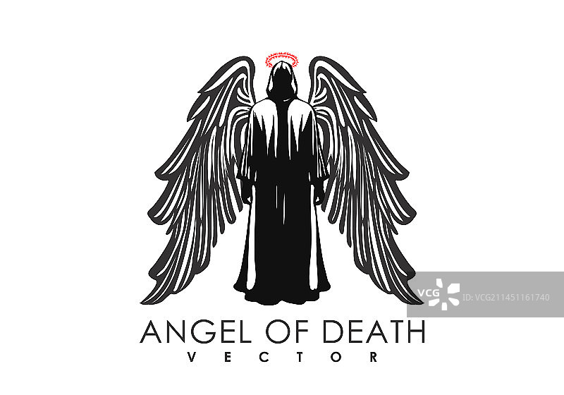 带翅膀的黑色死亡天使logo图案图片素材