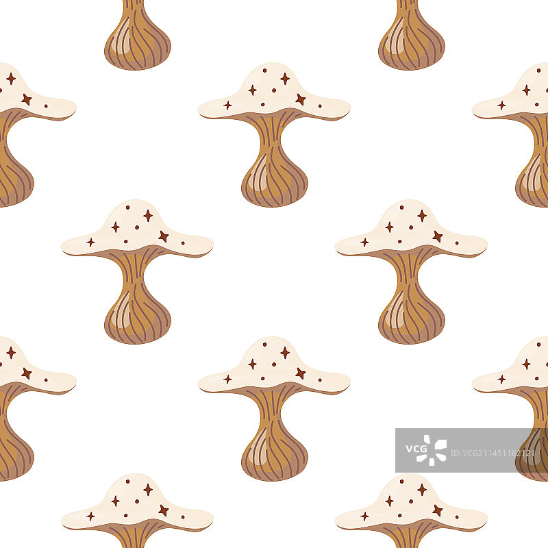 手绘迷幻蘑菇无缝图案图片素材