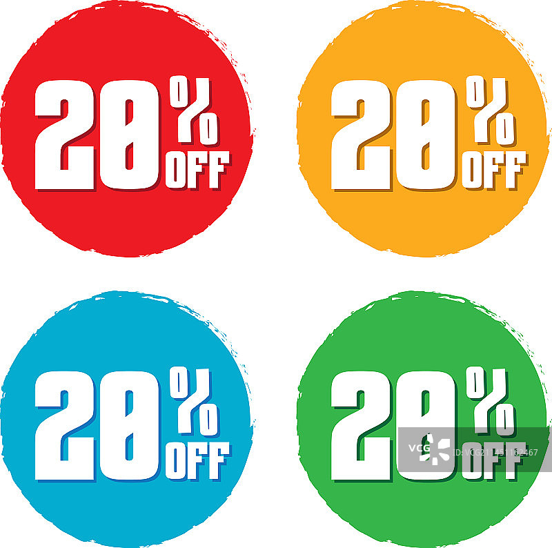 促销20%折扣气泡banner套装图片素材