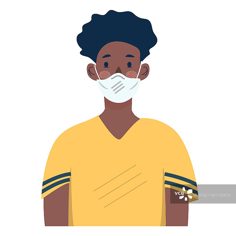 感染新冠病毒的男孩角色图片素材