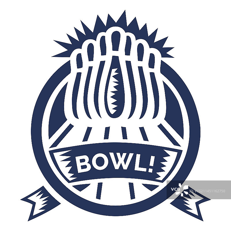 碗状保龄球瓶圆形徽章贴纸图片素材