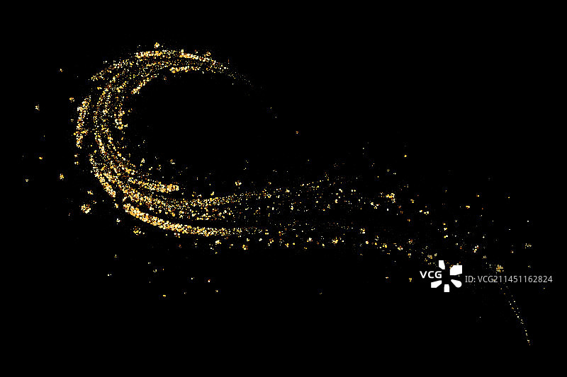 金色闪光粒子波浪图片素材