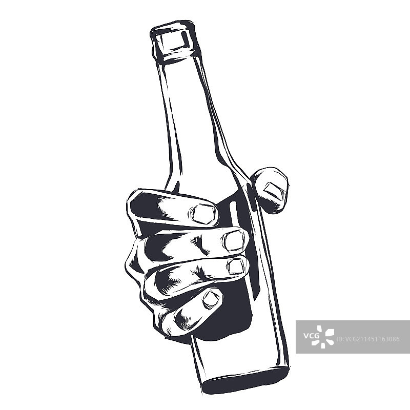 手持瓶子图片素材