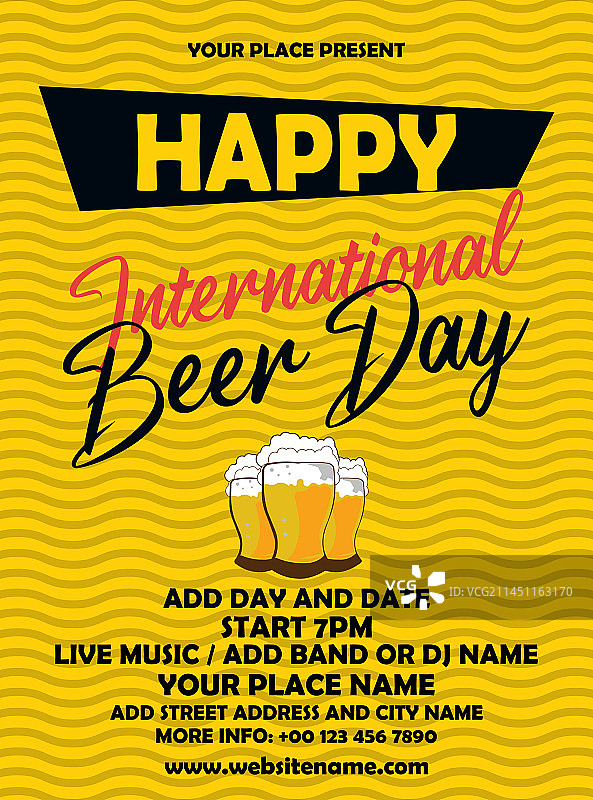 国际啤酒日派对宣传单海报设计图片素材
