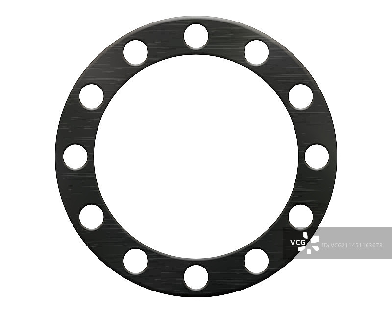 逼真的黑色圆形图片素材