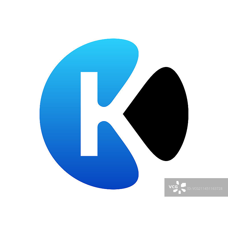 K字母形状标志设计图片素材