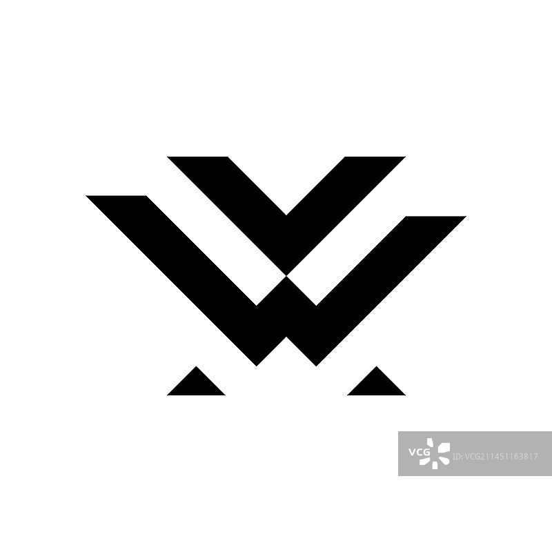 字母M和W标志设计图片素材