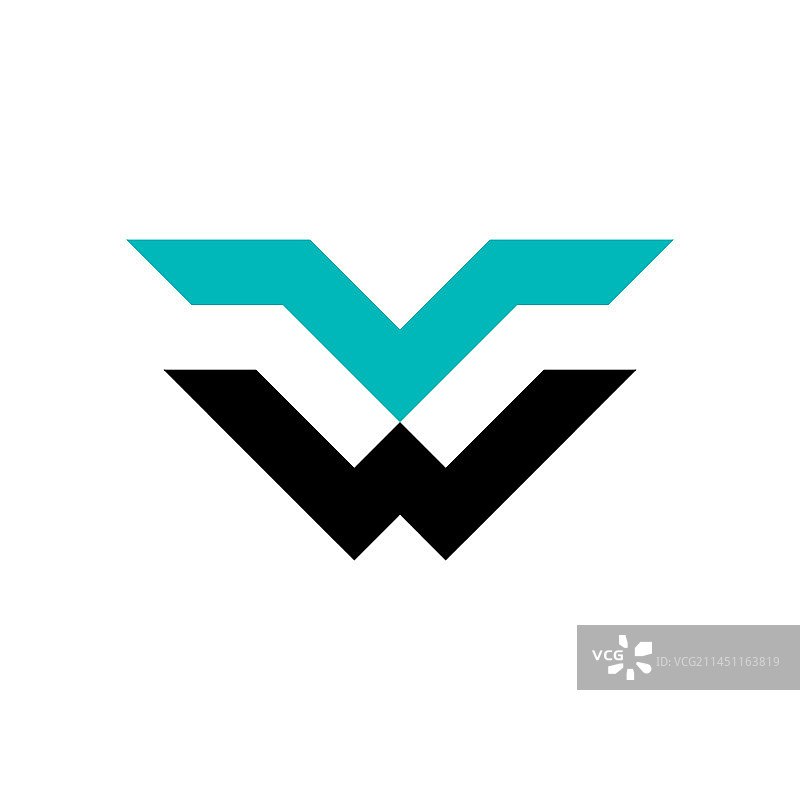 字母M和W标志设计图片素材