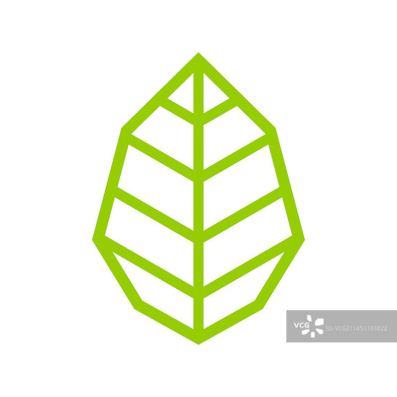 树叶logo抽象线性风格图标图片素材
