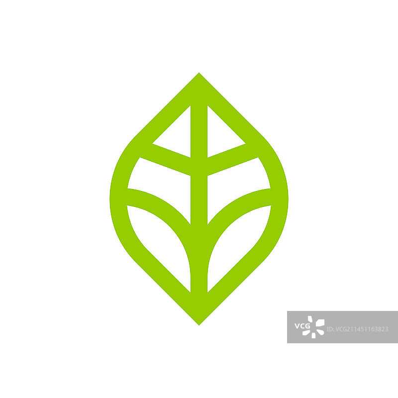 树叶logo抽象线性风格图标图片素材