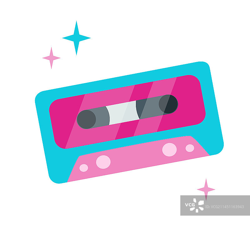 粉色90年代复古扁平风格卡带图片素材