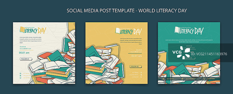 书籍社交媒体帖子模板合集图片素材