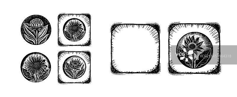 斯堪的纳维亚复古印花图案合集图片素材