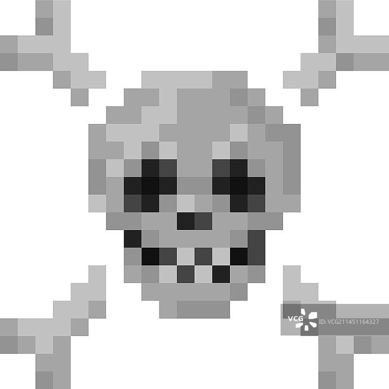 骷髅交叉骨像素艺术图片素材