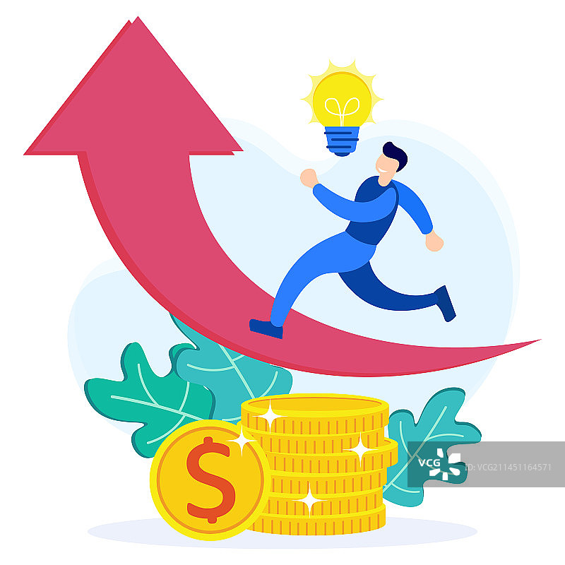 商业增长卡通人物图片素材