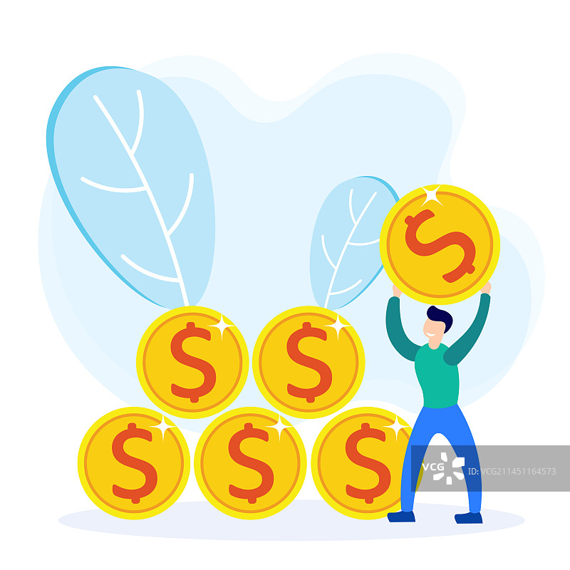 商业增长卡通人物图片素材