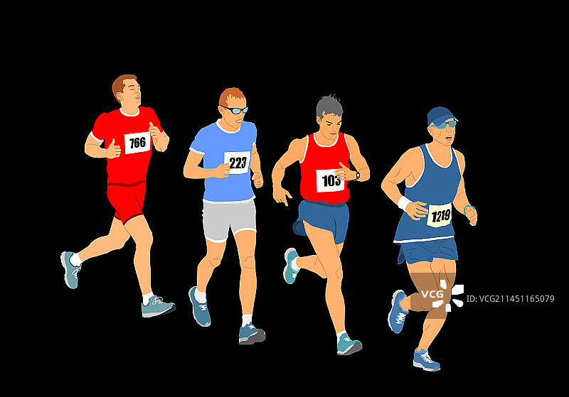 马拉松赛跑者奔跑图片素材