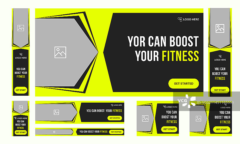 每日锻炼健身Web banner图片素材