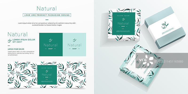 天然logo和包装设计模板图片素材