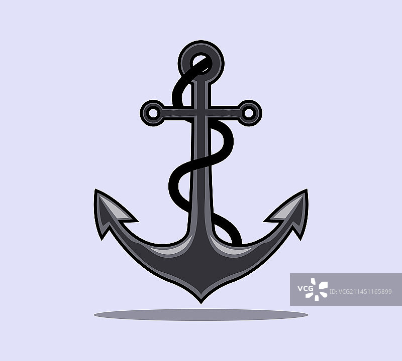 带绳索的船锚标志图标图片素材