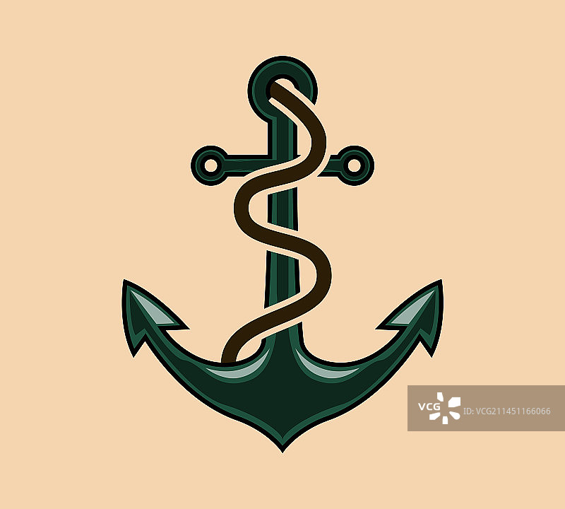 带绳索的船锚标志图标图片素材
