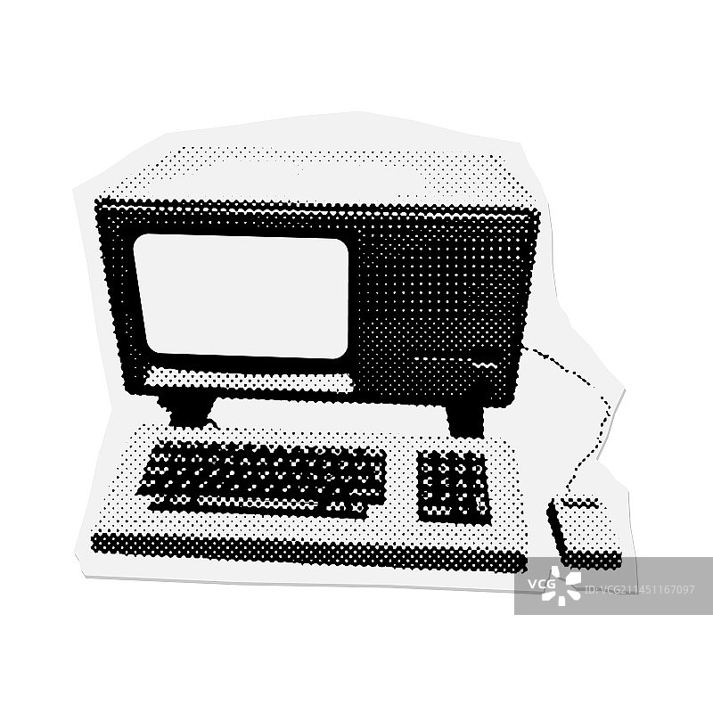 80年代复古个人电脑半色调图片素材