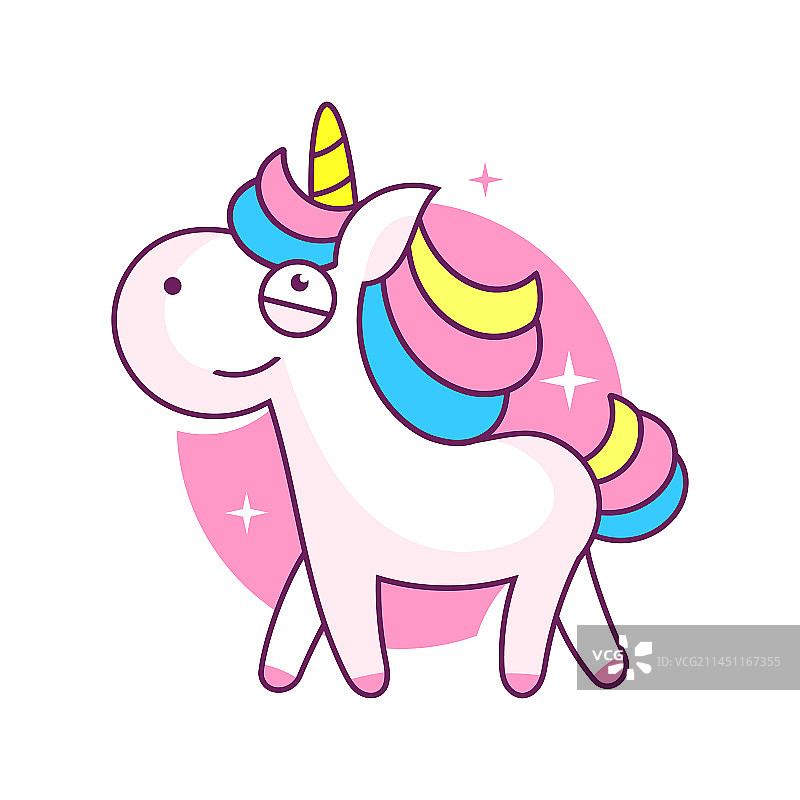 白色背景上的可爱小马驹图片素材