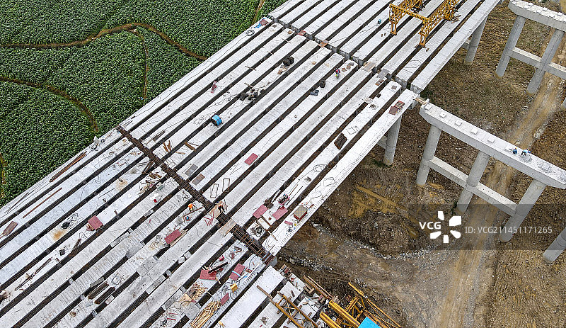 贵州绥阳县蒲场镇，工兰海高速重遵段（贵州段）扩容工程施工现场图片素材