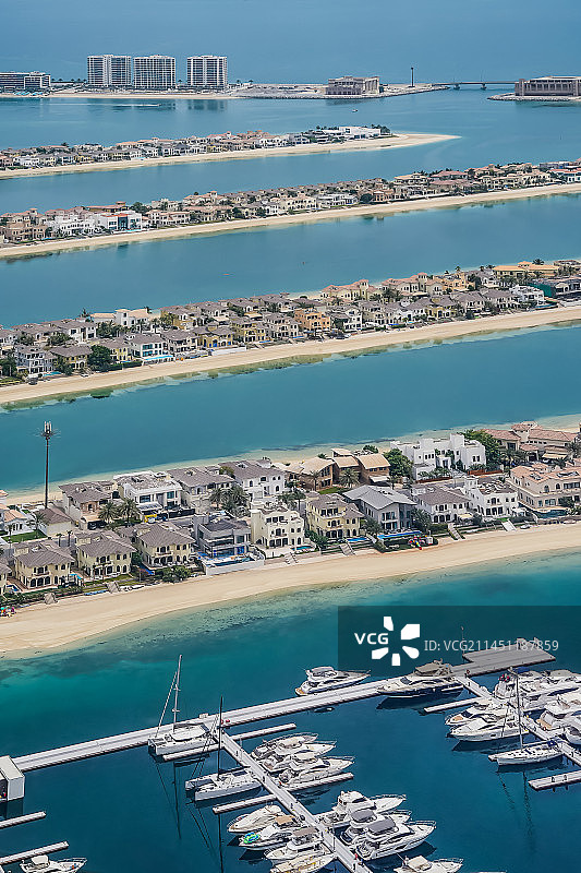 阿联酋迪拜棕榈岛观景平台俯瞰迪拜景观摄影图片素材