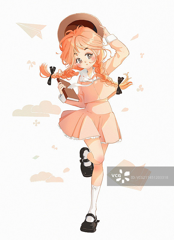 可爱女孩子 元气少女图片素材