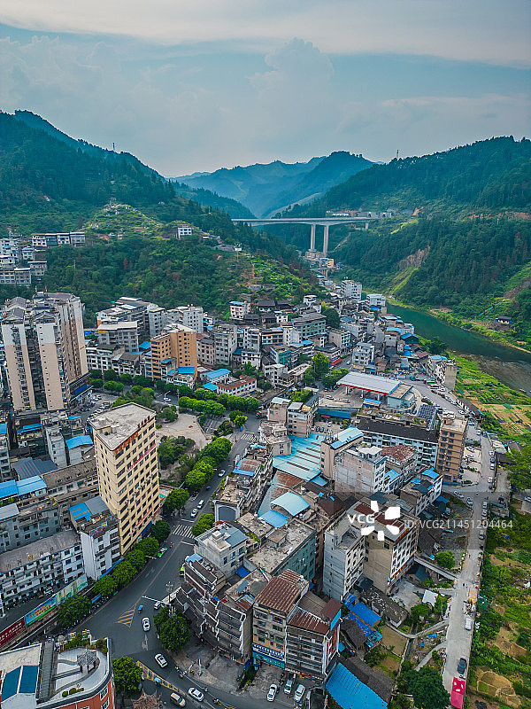 贵州榕江县航拍县城建筑图片素材