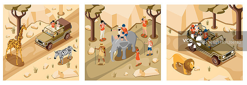 Safari游客组合素材图片素材