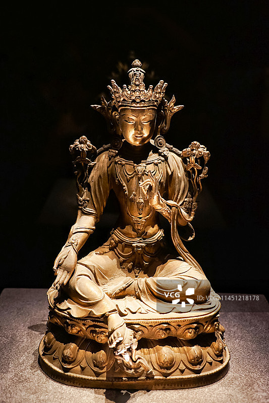 大同博物馆绿度母铜坐像图片素材